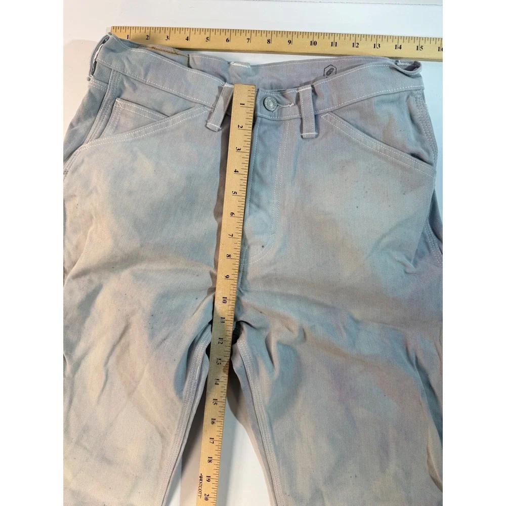 Levis Strong Carpenter Pants Mens 31x34 Light Blue Paint Splatter Workwear Denim